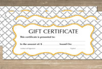 Free 60+ Sample Gift Certificate Templates In Pdf | Psd | Ms with Unique Editable Fitness Gift Certificate Templates