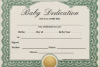 Free 8+ Sample Printable Baby Dedication Certificate intended for Unique Free Fillable Baby Dedication Certificate Download