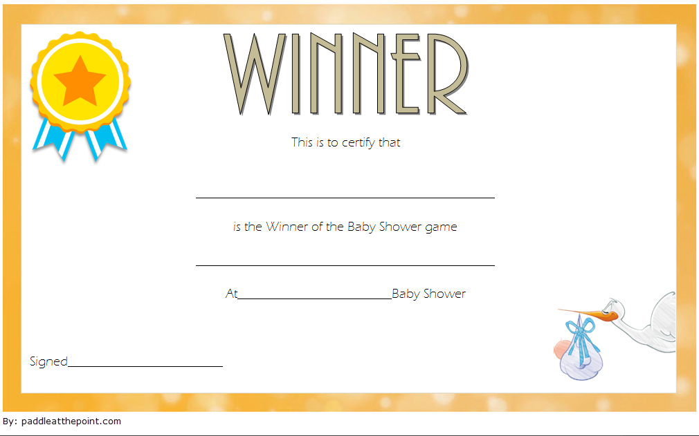 Free Baby Shower Game Winner Certificate Template 2 | Free regarding Unique Baby Shower Game Winner Certificate Templates