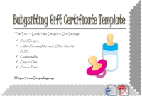 Free Babysitting Gift Certificate Template In 2020 | Gift pertaining to Babysitting Certificate Template 8 Ideas