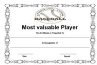 Free Baseball Mvp Certificate Template | Certificate pertaining to Mvp Certificate Template