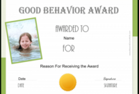 Free Certificate Of Good Behavior | Customize & Print with Best Good Behaviour Certificate Template 10 Kids Awards