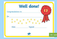 Free! – Certificate Template To Download – Well Done Certificate in Well Done Certificate Template