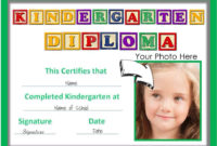 Free Custom Kindergarten Graduation Certificates throughout Kindergarten Certificate Of Completion Free