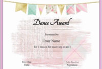 Free Dance Certificate Template – Customizable And Printable for Dance Award Certificate Template