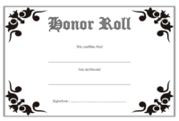 Free Editable Honor Roll Certificate Template 2 in Best Editable Honor Roll Certificate Templates
