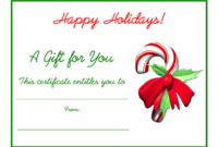 Free Holiday Gift Certificates Templates To Print with Holiday Gift Certificate Template Free 10 Designs