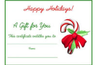 Free Holiday Gift Certificates Templates To Print with regard to Christmas Gift Templates Free Typable