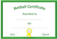Free Netball Certificates within Unique Netball Certificate Templates