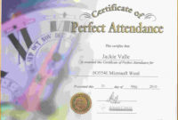 Free Perfect Attendance Certificate Template | Perfect for Fresh Printable Perfect Attendance Certificate Template