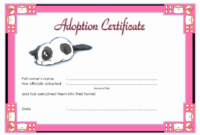 Free Printable Adoption Certificate Beautiful Pet Adoption inside Cat Adoption Certificate Template