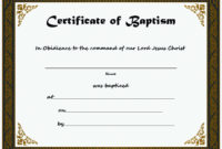 Free Printable Certificate Of Baptism Template Sample pertaining to Baptism Certificate Template Word Free