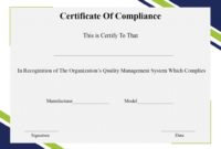 Free Printable Certificate Of Compliance Template for Unique Certificate Of Compliance Template