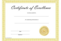 Free Printable Certificates Of Excellence. Free Printable regarding Music Certificate Template For Word Free 12 Ideas