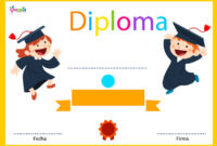 Free Printable Diploma Template Kids Certificate ⋆ بالعربي for Preschool Graduation Certificate Template Free