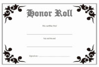 Free Printable Honor Roll Certificates Inspirational with Honor Roll Certificate Template Free 7 Ideas