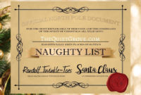 Free Printable Naughty And Nice List Certificates ⋆ The intended for Best Free 9 Naughty List Certificate Templates