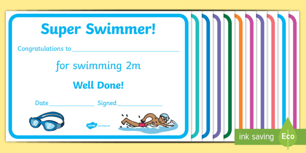 Free! - Swimming Certificate Templates - Physical Education for Editable Swimming Certificate Template Free Ideas
