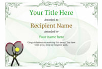 Free Tennis Certificate Templates – Add Printable Badges throughout Best Badminton Certificate Templates