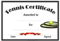 Free Tennis Certificate Templates | Customizable & Printable in Editable Tennis Certificates