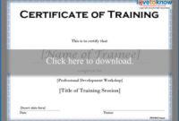 Free Training Certificate Templates | Lovetoknow throughout Fresh Training Completion Certificate Template