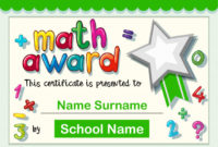 Free Vector | Certificate Template For Math Award intended for Fresh Math Award Certificate Template