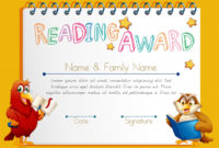 Free Vector | Certificate Template For Reading Award in Reading Achievement Certificate Templates