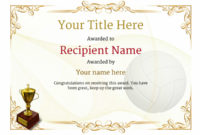 Free Volleyball Certificate Templates – Add Printable Badges throughout Volleyball Tournament Certificate