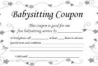 Free+Babysitting+Coupon+Template | Babysitting Coupon with Unique Babysitting Certificate Template 8 Ideas