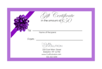 * Gift Certificate pertaining to Best Salon Gift Certificate