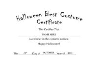 Halloween Best Costume Certificate Free Templates Clip Art for Best Costume Certificate Printable Free 9 Awards