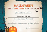 Halloween Best Costume Certificate Templates | Word & Excel for Best Costume Certificate Printable Free 9 Awards