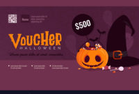 Halloween Gift Voucher Template With Pumpkin And Vector Image pertaining to Halloween Gift Certificate Template Free