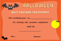 Halloween Innovative Costume Award Certificate Template throughout Unique Halloween Costume Certificate