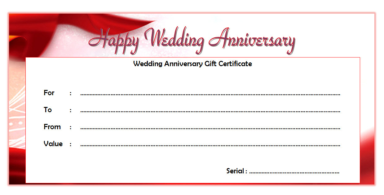 Happy Anniversary Gift Certificate Template Free 6 In 2020 within Anniversary Gift Certificate Template Free