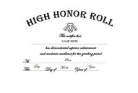 High Honor Roll Free Templates Clip Art & Wording | Geographics inside Certificate Of Honor Roll Free Templates