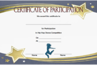 Hip Hop Certificate Template Free For Participation In Dance inside Fresh Hip Hop Dance Certificate Templates
