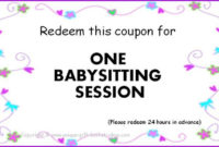 I Used This Coupon And It Gave So Many Costumers That I with Unique Babysitting Certificate Template 8 Ideas