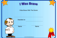 I Was Brave At The Doctor Printable Certificate | Free throughout Best Bravery Certificate Templates