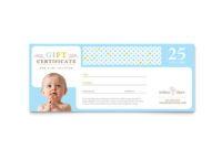 Infant Care & Babysitting Gift Certificate Template Design regarding 7 Babysitting Gift Certificate Template Ideas