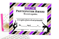 Instant Download Dance Team Certificate Dance Award | Etsy regarding Dance Award Certificate Template