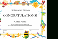 Kindergarten Diploma Certificate in Kindergarten Diploma Certificate Templates 10 Designs Free