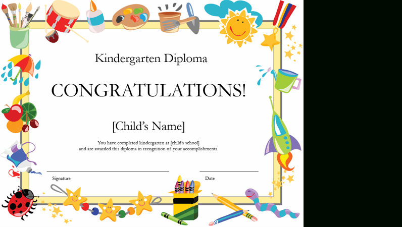 Kindergarten Diploma Certificate throughout 10 Kindergarten Diploma Certificate Templates Free