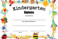 Kindergarten Diploma – Free Printable – Allfreeprintable for Fresh Kindergarten Certificate Of Completion Free