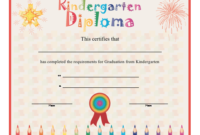 Kindergarten Diploma Printable Certificate with regard to Unique Printable Kindergarten Diploma Certificate