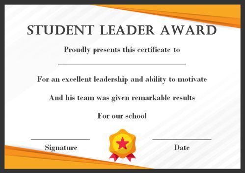 Leadership Award Certificate Template (7) - Templates intended for Best Certificate Of Job Promotion Template 7 Ideas