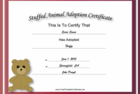 Made To Look Academic And Official, This Free, Printable throughout Stuffed Animal Birth Certificate Template 7 Ideas