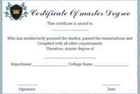Master Degree Diploma Certificate Template | Masters Degree in Dog Obedience Certificate Template Free 8 Docs