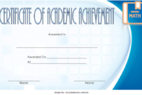 Math Achievement Certificate Template 7 Free Download in Fresh Math Certificate Template 7 Excellence Award