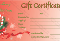 Merry Christmas Gift Certificate Template regarding Merry Christmas Gift Certificate Templates